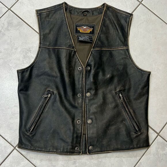 Harley-Davidson Other - Harley Davidson men leather bronco vest